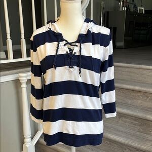 Lauren Ralph Lauren Navy and White Hoodie